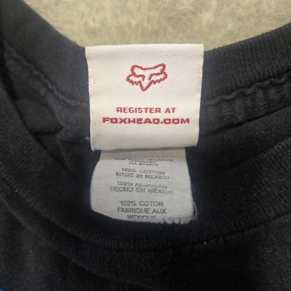 VTG Fox Racing Black T-Shirt Mens Sz 2XL Distressed Moto Motorcross Fox Tee - Picture 7 of 7